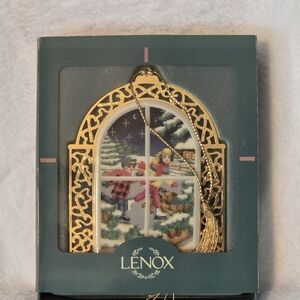 1996 Lenox Gold Christmas Windows Ornament